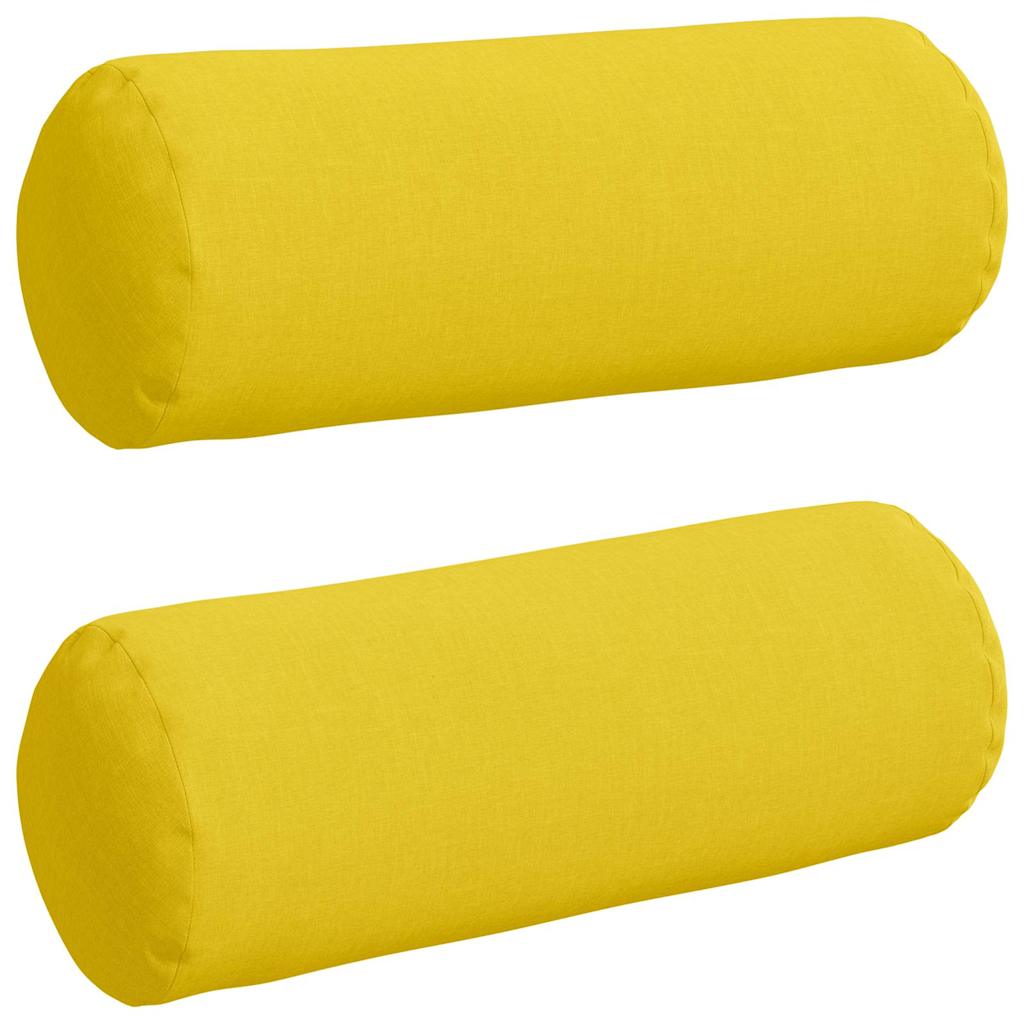 Cuscini a rullo 2 pcs Giallo Chiaro Ã˜ 25 x 70 cm Tessuto
