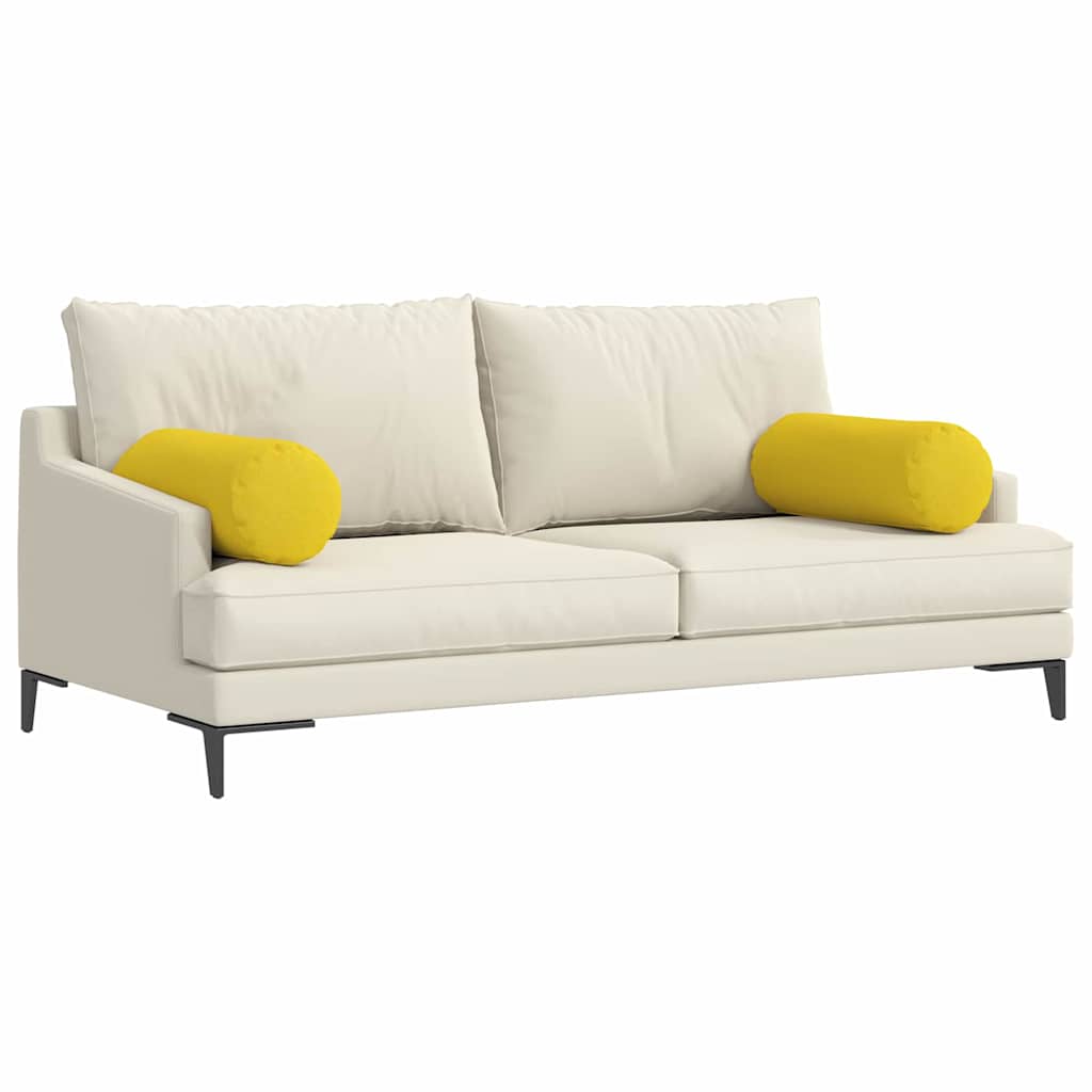 Cuscini a rullo 2 pcs Giallo Chiaro Ã˜ 25 x 70 cm Tessuto