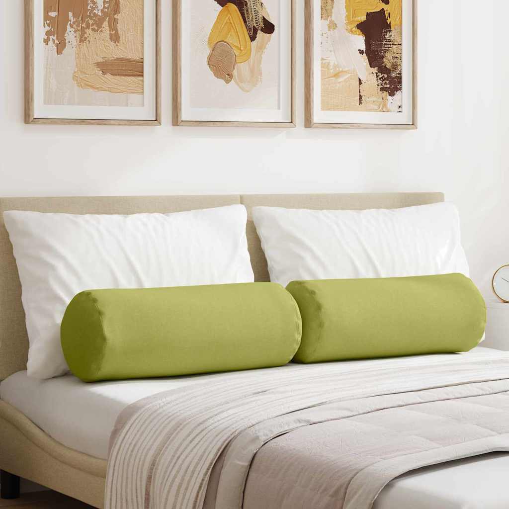 Cuscini a rullo 2 pcs Verde chiaro Ã˜ 25 x 70 cm Tessuto
