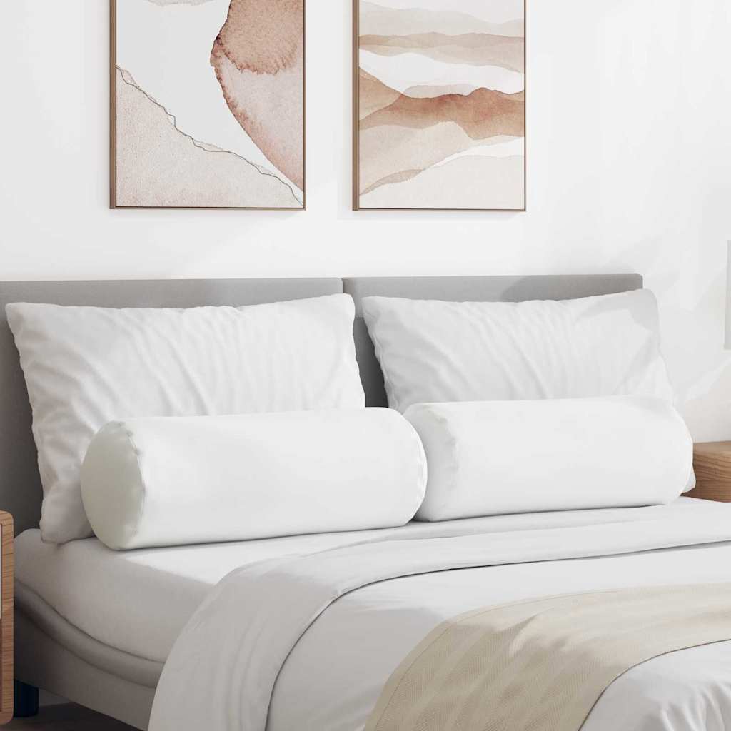 Cuscini a rullo 2 pcs Bianco ÃƒËœ 25 x 70 cm Tessuto