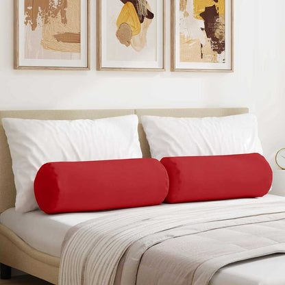 Cuscini a rullo 2 pcs Rosso Ã˜ 25 x 70 cm Tessuto
