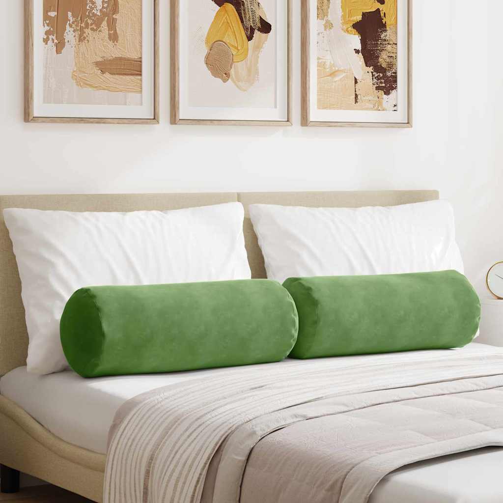 Cuscini a rullo 2 pcs Verde chiaro Ã˜ 25 x 70 cm