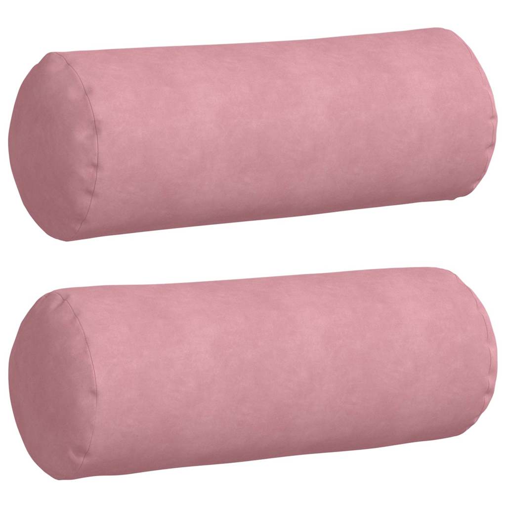 Cuscini a rullo 2 pcs Rosa Ã˜ 25 x 70 cm Tessuto in Cords