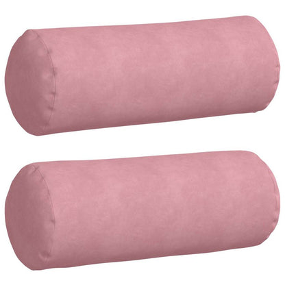 Cuscini a rullo 2 pcs Rosa Ã˜ 25 x 70 cm Tessuto in Cords