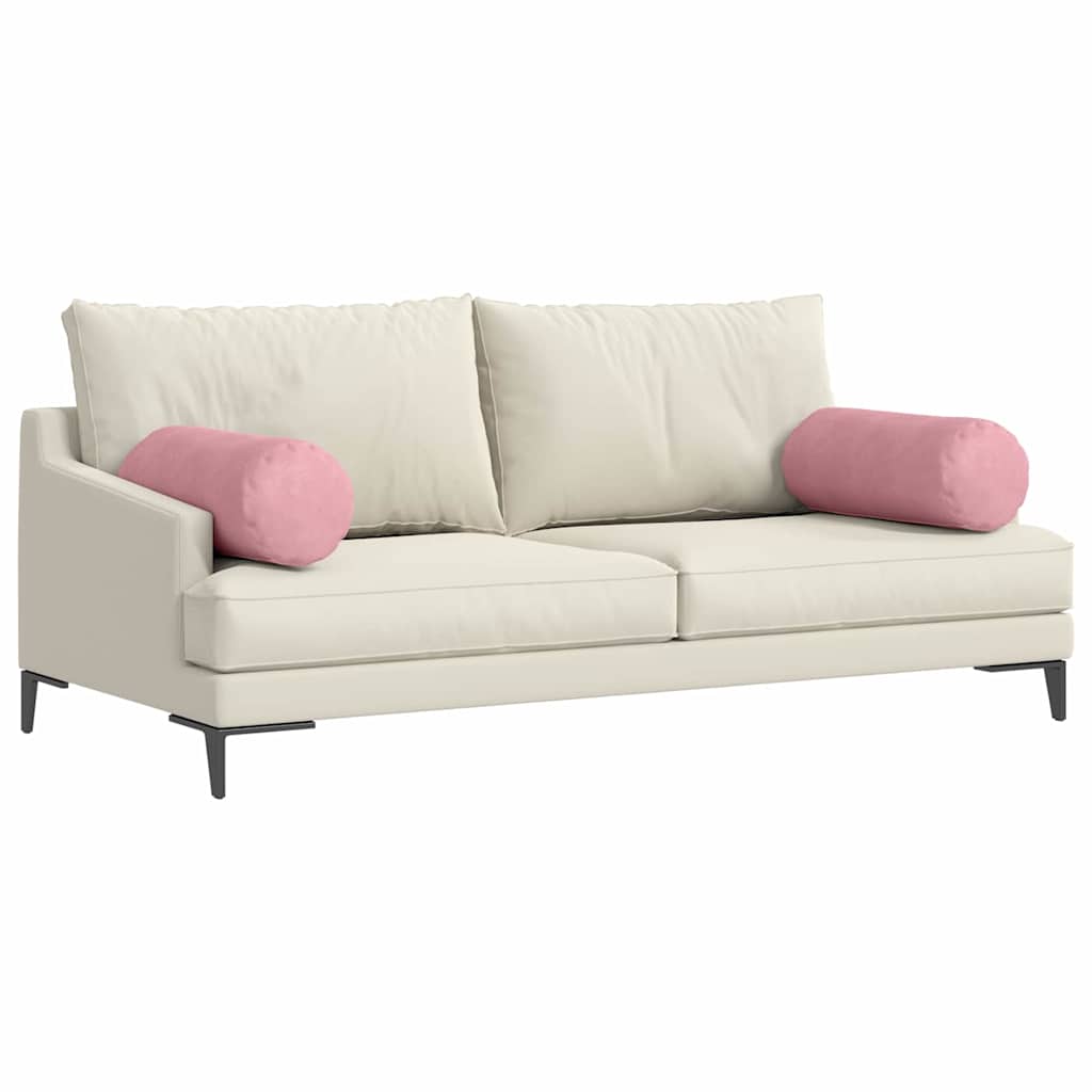 Cuscini a rullo 2 pcs Rosa Ã˜ 25 x 70 cm Tessuto in Cords