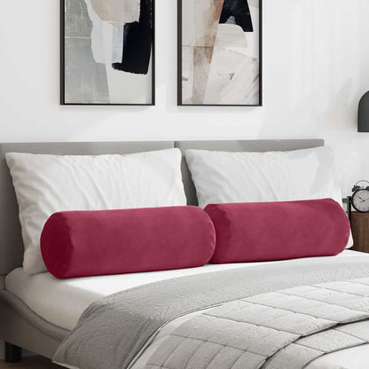 Cuscini a rullo 2 pcs Rosso Vino Ã˜ 25 x 70 cm Tessuto in Cords
