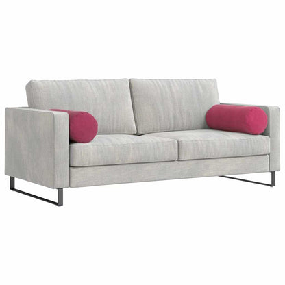 Cuscini a rullo 2 pcs Rosso Vino Ã˜ 25 x 70 cm Tessuto in Cords
