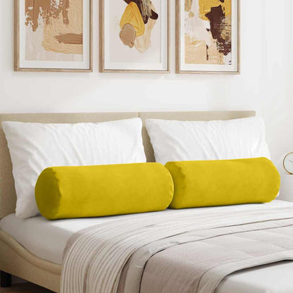 Cuscini a rullo 2 pcs Giallo Ã˜ 25 x 70 cm Tessuto in Cords