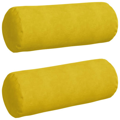 Cuscini a rullo 2 pcs Giallo Ã˜ 25 x 70 cm Tessuto in Cords