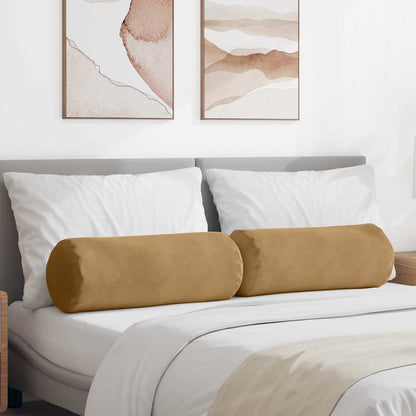 Cuscini a rullo 2 pcs Marrone Ã˜ 25 x 70 cm Tessuto in Cords