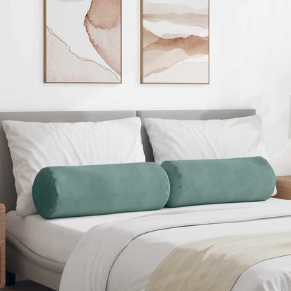 Cuscini a rullo 2 pcs Verde Mare Ã˜ 25 x 70 cm Tessuto in Cords