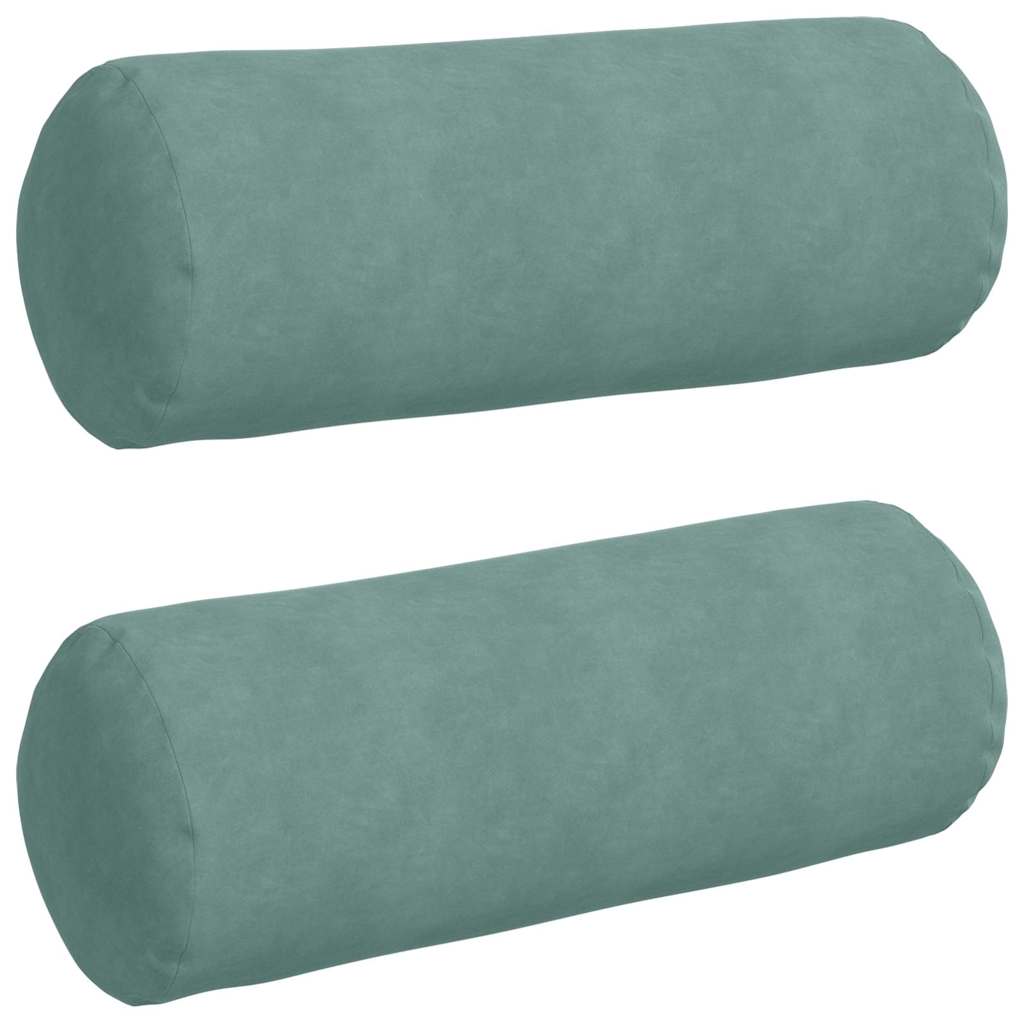 Cuscini a rullo 2 pcs Verde Mare Ã˜ 25 x 70 cm Tessuto in Cords