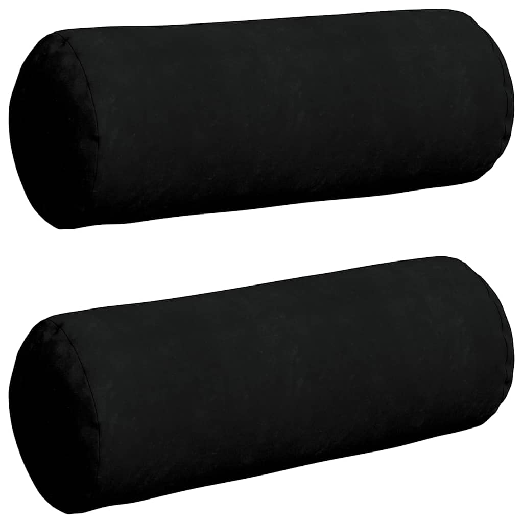 Cuscini a rullo 2 pcs Nero Ã˜ 25 x 70 cm Tessuto in Microfibra