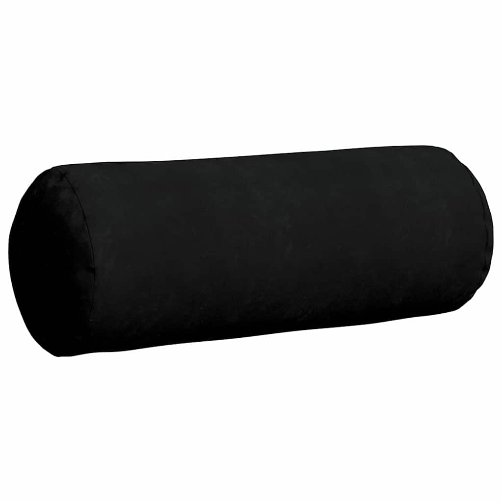 Cuscini a rullo 2 pcs Nero Ã˜ 25 x 70 cm Tessuto in Microfibra