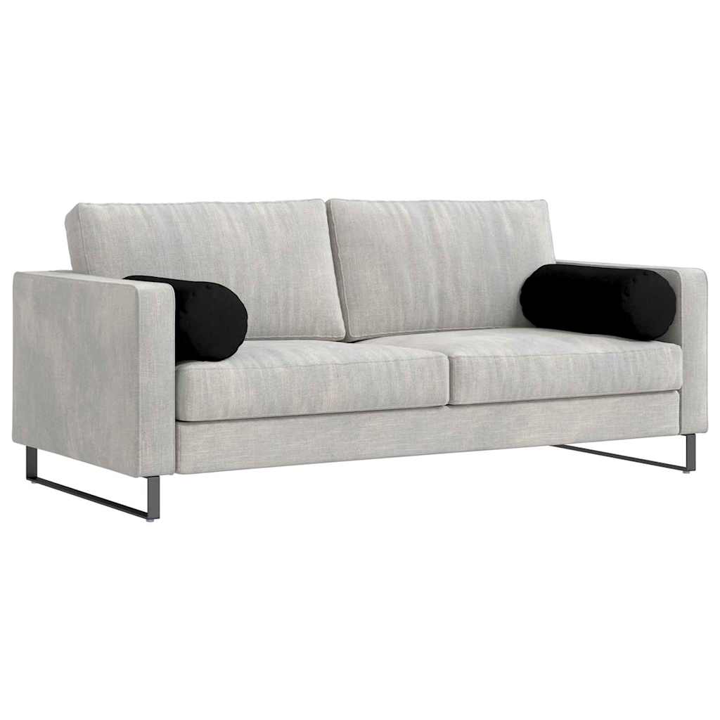 Cuscini a rullo 2 pcs Nero Ã˜ 25 x 70 cm Tessuto in Microfibra