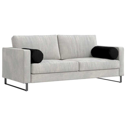 Cuscini a rullo 2 pcs Nero Ã˜ 25 x 70 cm Tessuto in Microfibra