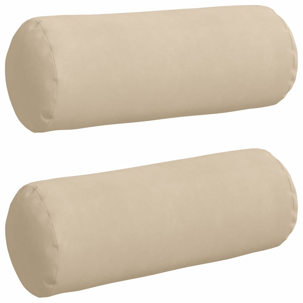 Cuscini a rullo 2 pcs Crema Ã˜ 25 x 70 cm Tessuto in Microfibra