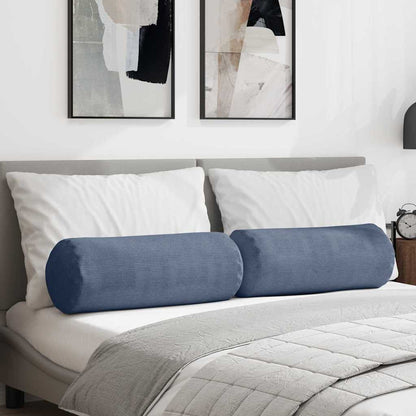 Cuscini a rullo 2 pcs Blu Ã˜ 25 x 70 cm Tessuto in Cords