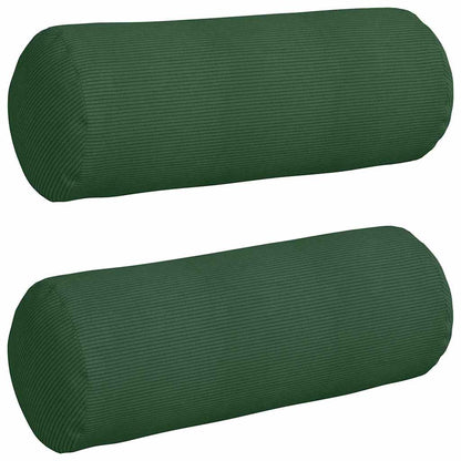 Cuscini a rullo 2 pcs Verde Scuro Ã˜ 25 x 70 cm Tessuto in Cords