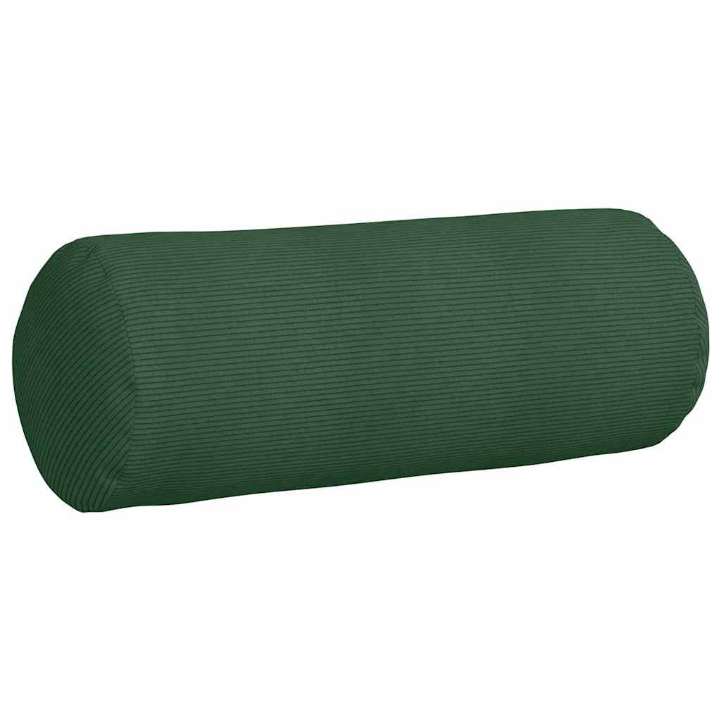 Cuscini a rullo 2 pcs Verde Scuro Ã˜ 25 x 70 cm Tessuto in Cords