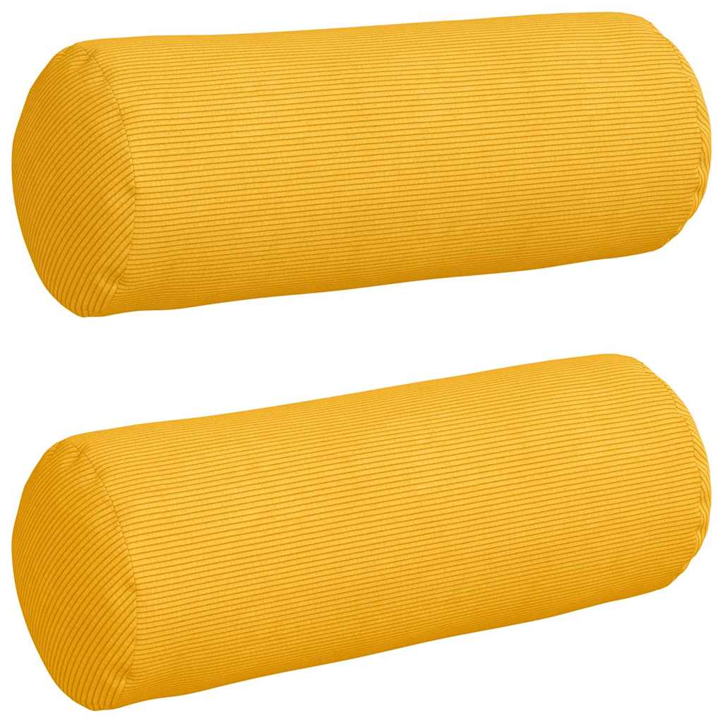 Cuscini a rullo 2 pcs Giallo Chiaro Ã˜ 25 x 70 cm