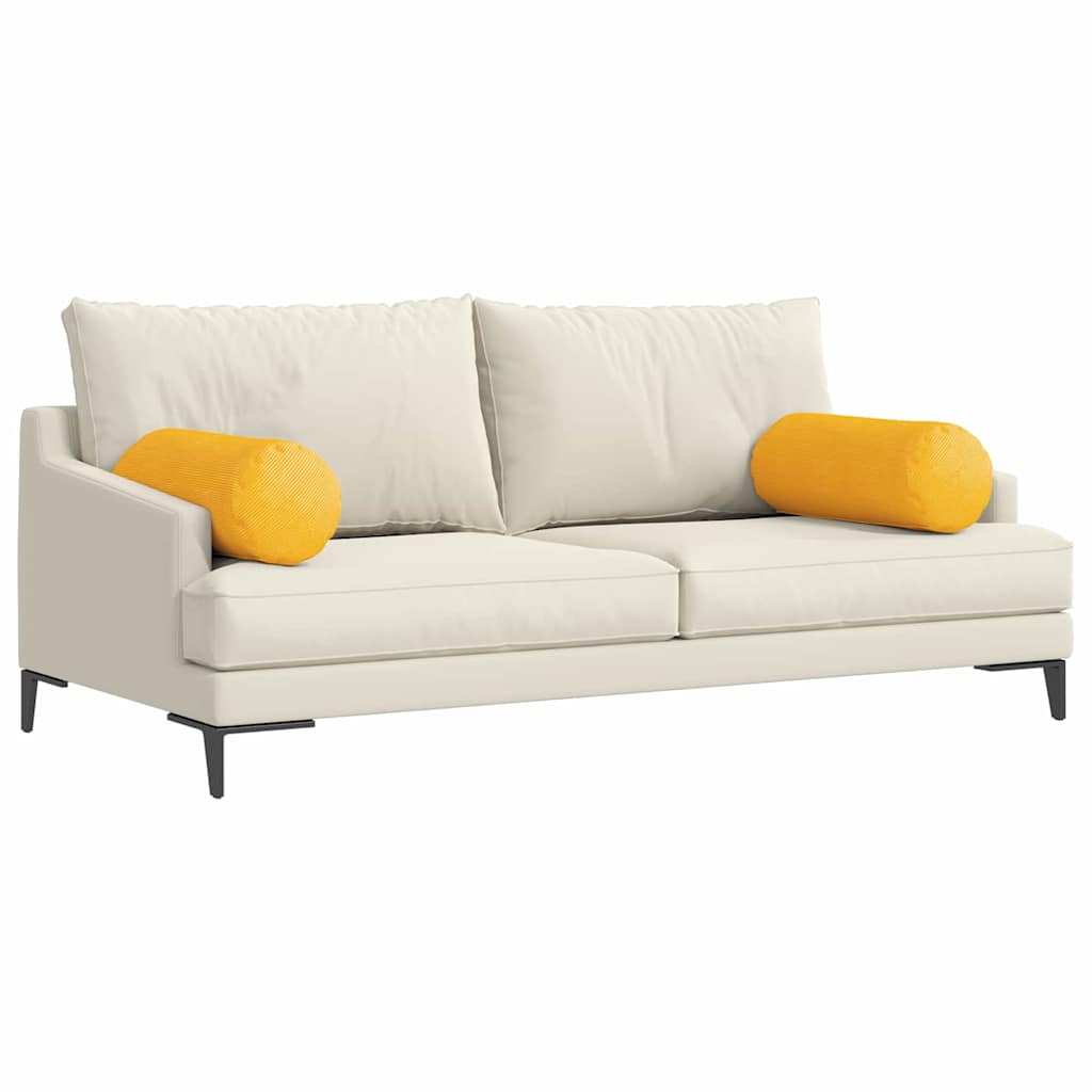 Cuscini a rullo 2 pcs Giallo Chiaro Ã˜ 25 x 70 cm