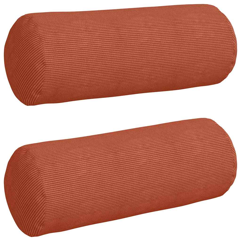 Cuscini a rullo 2 pcs Rosso Arancio Ã˜ 25 x 70 cm