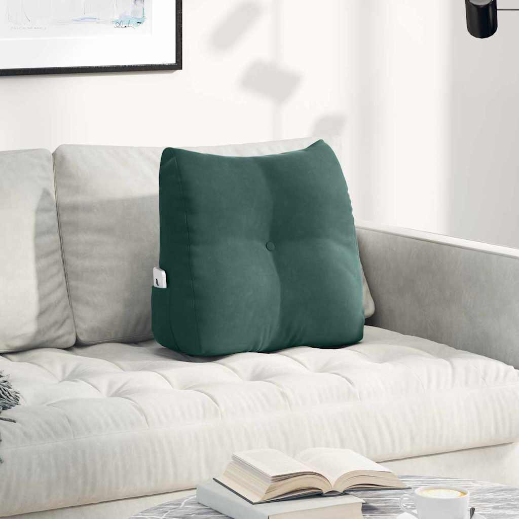 Cuscino per Schiena Verde Scuro 45 x 24 x 50 cm Velluto