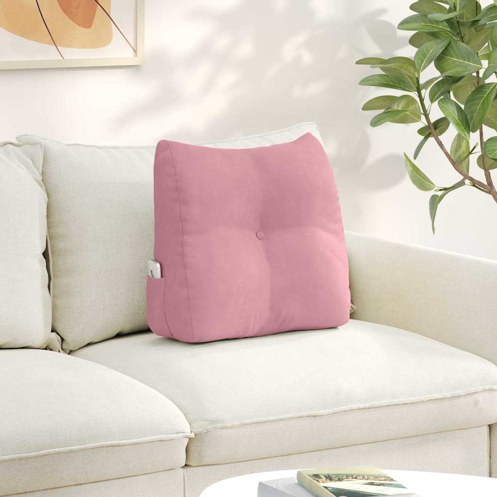 Cuscino per Schiena Rosa 45 x 24 x 50 cm Velluto