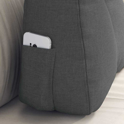 Cuscino per Schiena Grigio scuro 60 x 24 x 50 cm Tessuto