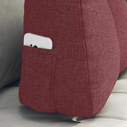 Cuscino per Schiena Rosso Vino 60 x 24 x 50 cm Tessuto