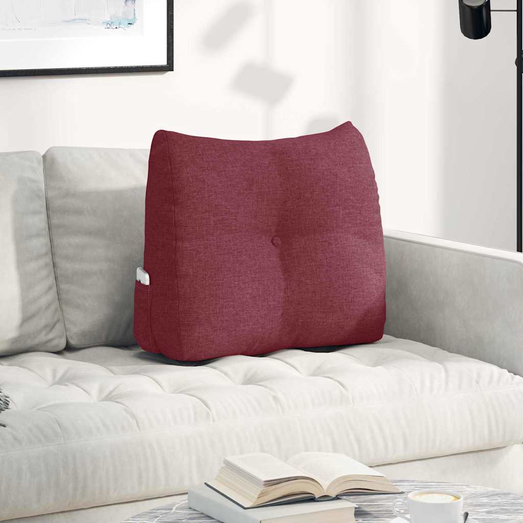 Cuscino per Schiena Rosso Vino 60 x 24 x 50 cm Tessuto