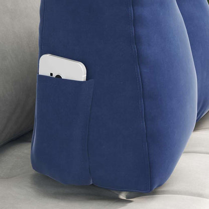 Cuscino per Schiena Blu Polizia 60 x 24 x 50 cm Velluto