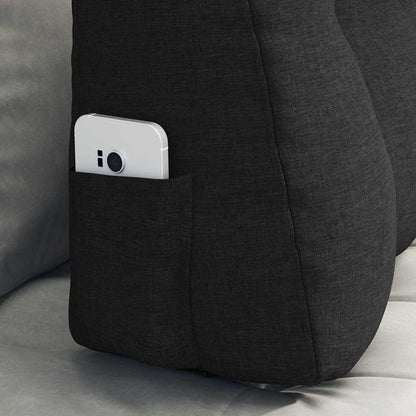 Cuscino per Schiena Nero 80 x 24 x 50 cm Tessuto