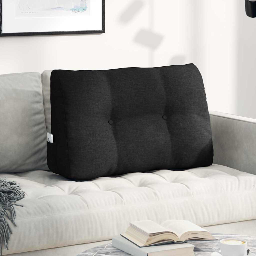Cuscino per Schiena Nero 80 x 24 x 50 cm Tessuto