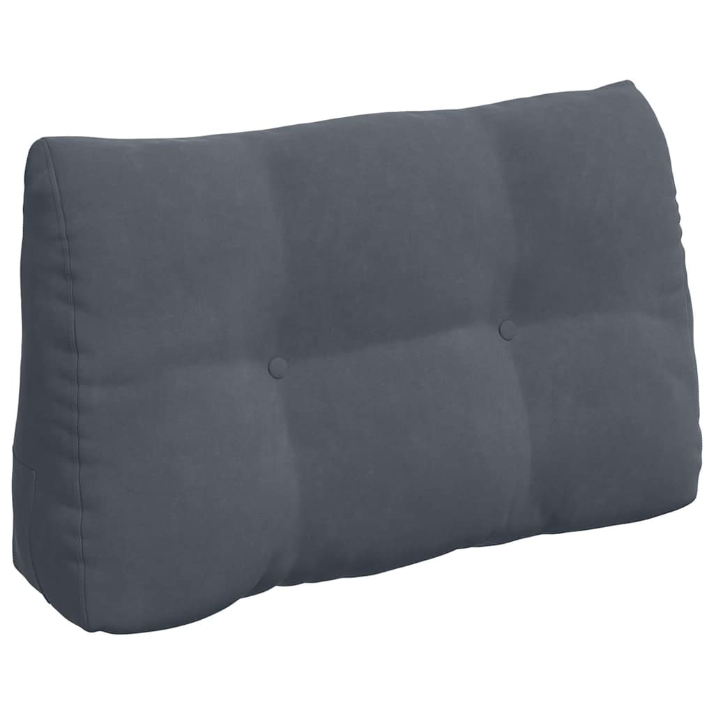 Cuscino per Schiena Grigio scuro 80 x 24 x 50 cm Velluto
