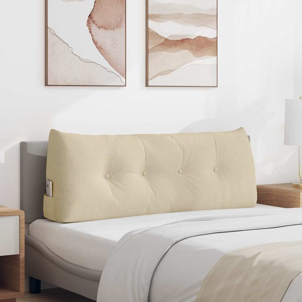 Cuscino per Schiena Crema 120 x 24 x 50 cm Tessuto