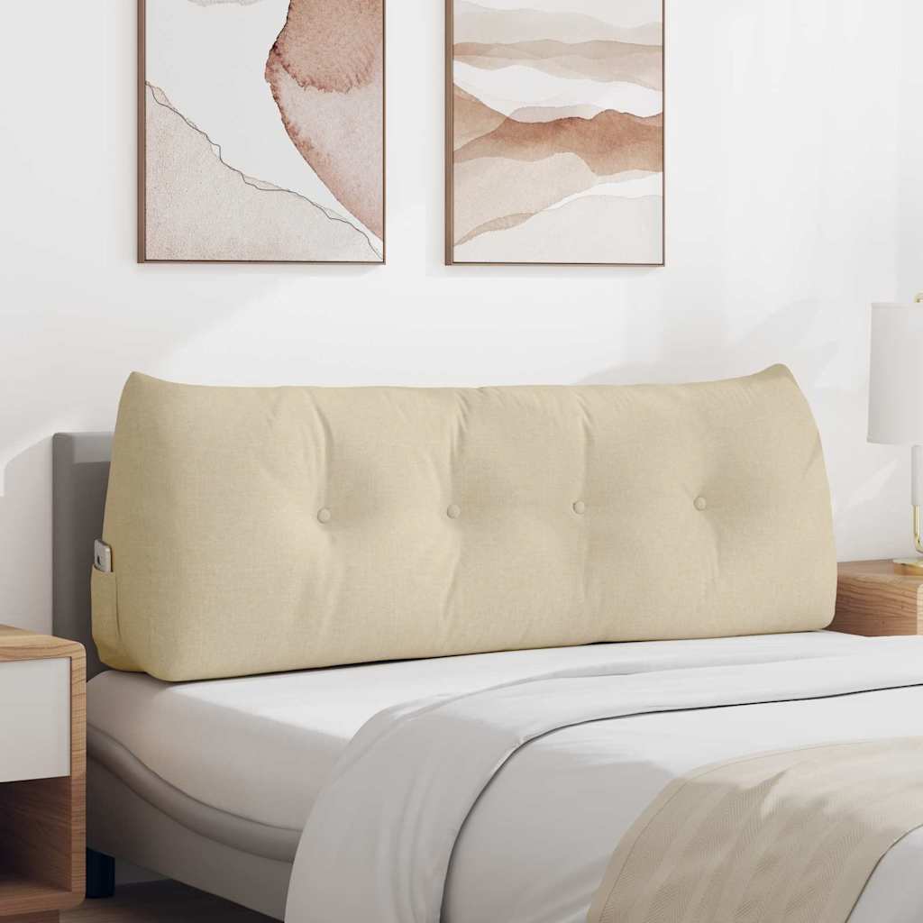 Cuscino per Schiena Crema 140 x 24 x 50 cm Tessuto