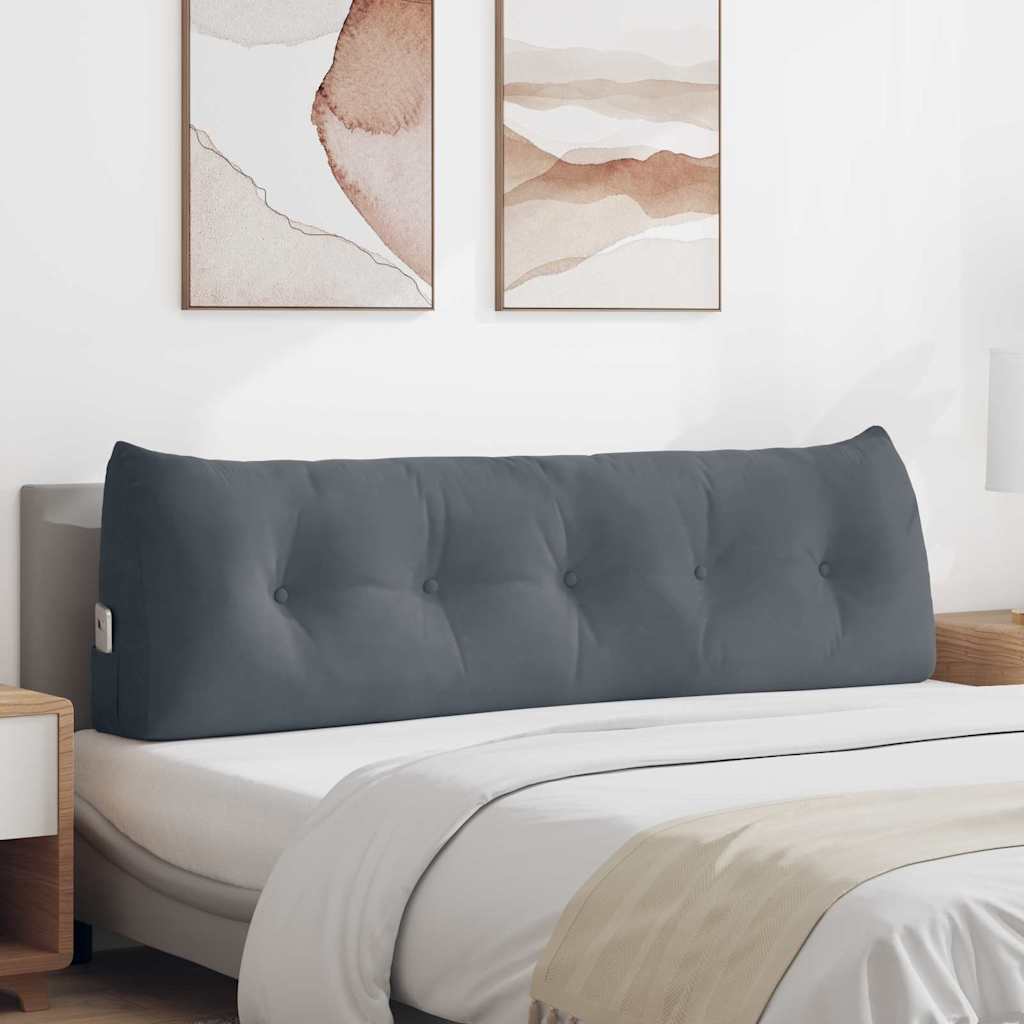 Cuscino per Schiena Grigio scuro 160 x 24 x 50 cm Velluto
