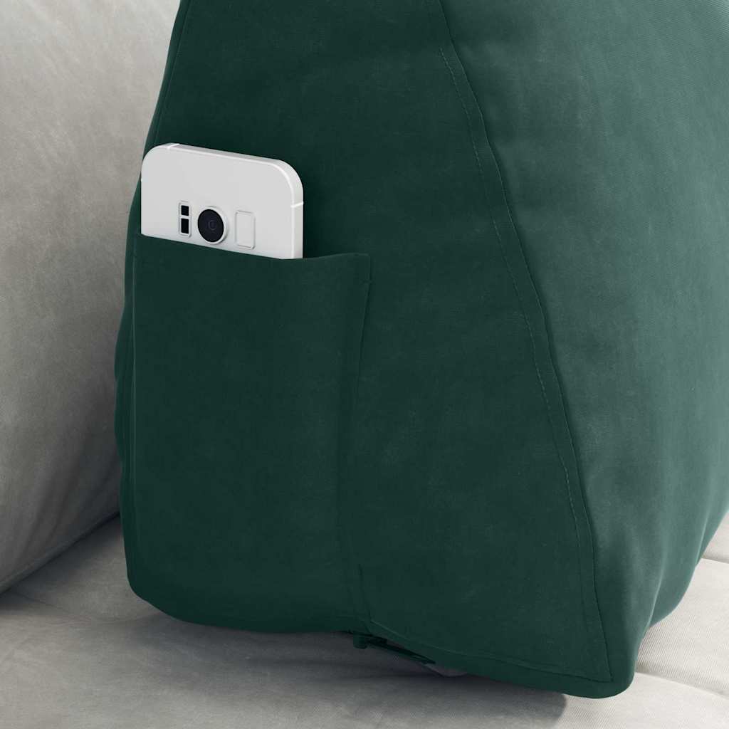 Cuscino per Schiena Verde Scuro 60 x 20 x 50 cm