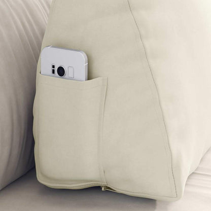 Cuscino per Schiena Crema 60 x 20 x 50 cm Tessuto in Cords