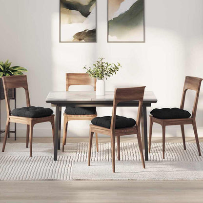 Cuscini per Seduta 4 pcs Nero 40 x 40 x 12 cm Tessuto