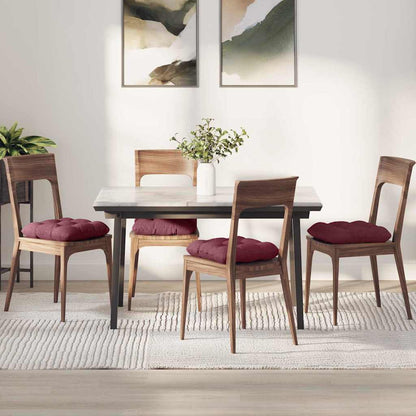 Cuscini per Seduta 4 pcs Rosso Vino 40 x 40 x 12 cm Tessuto