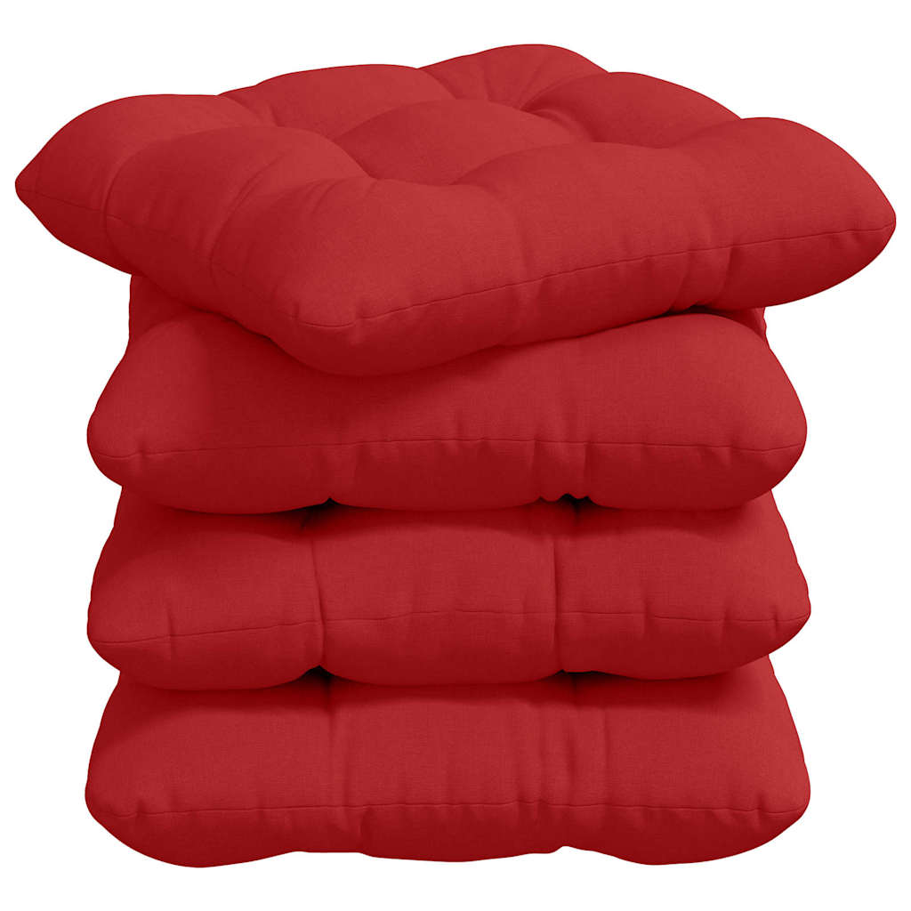 Cuscini per Seduta 4 pcs Rosso 40 x 40 x 12 cm Tessuto