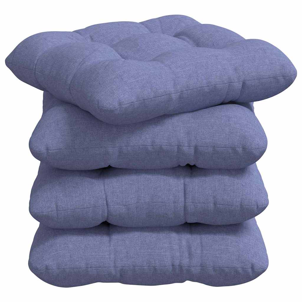Cuscini per Seduta 4 pcs Blu jeans 40 x 40 x 12 cm Tessuto
