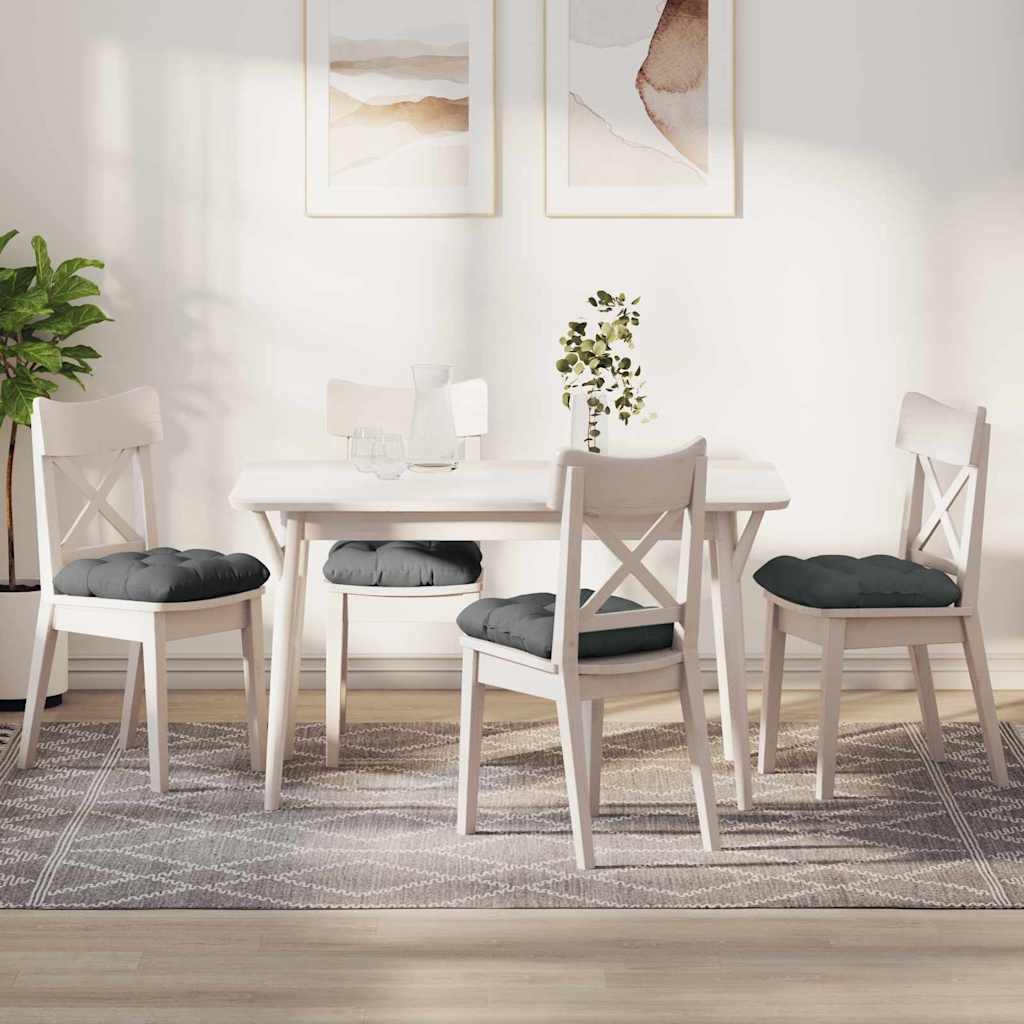 Cuscini per Seduta 4 pcs Grigio scuro 45 x 45 x 12 cm Tessuto