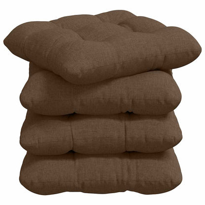 Cuscini per Seduta 4 pcs Marrone 45 x 45 x 12 cm Tessuto