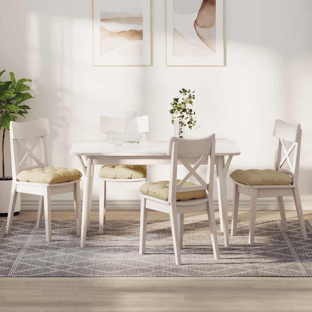 Cuscini per Seduta 4 pcs Crema 45 x 45 x 12 cm Tessuto