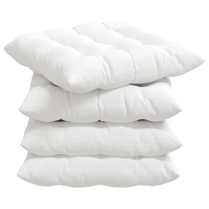 Cuscini per Seduta 4 pcs Bianco 40 x 40 x 6 cm Tessuto
