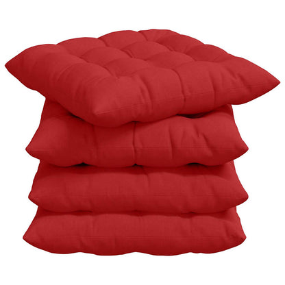 Cuscini per Seduta 4 pcs Rosso 40 x 40 x 6 cm Tessuto